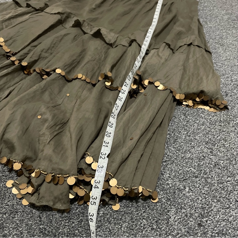 CHANGES by TOGETHER Khaki Gypsy Style Maxi Skirt Size 18 - Picture 9 of 9